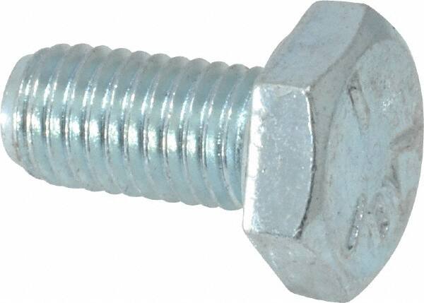 Made in USA - 1/4-28 UNF, 1/2" Length Under Head Hex Head Cap Screw - Fully Threaded, Grade 5 Steel, Zinc-Plated Finish, 1/2" Hex - Benchmark Tooling