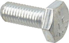 Made in USA - 1/4-28 UNF, 5/8" Length Under Head Hex Head Cap Screw - Fully Threaded, Grade 5 Steel, Zinc-Plated Finish, 1/2" Hex - Benchmark Tooling
