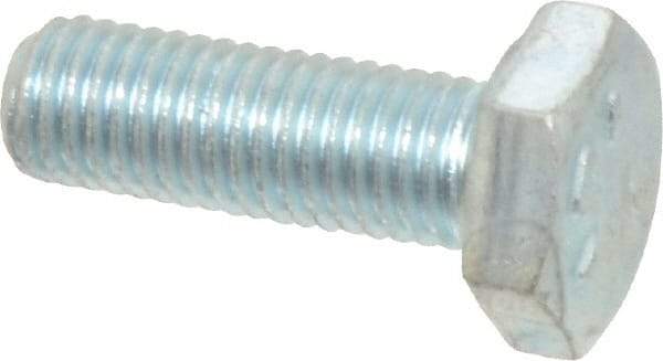 Made in USA - 1/4-28 UNF, 3/4" Length Under Head Hex Head Cap Screw - Fully Threaded, Grade 5 Steel, Zinc-Plated Finish, 1/2" Hex - Benchmark Tooling
