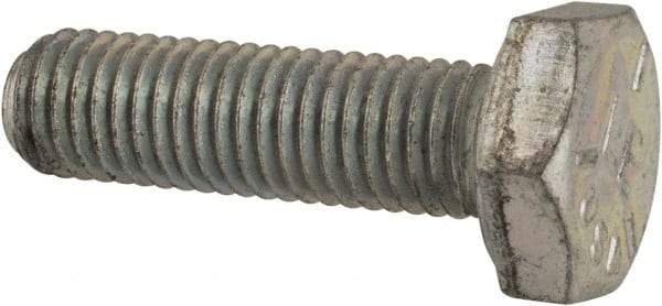 Made in USA - 1/4-28 UNF, 7/8" Length Under Head Hex Head Cap Screw - Fully Threaded, Grade 5 Steel, Zinc-Plated Finish, 1/2" Hex - Benchmark Tooling