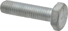 Made in USA - 1/4-28 UNF, 1" Length Under Head Hex Head Cap Screw - Fully Threaded, Grade 5 Steel, Zinc-Plated Finish, 1/2" Hex - Benchmark Tooling