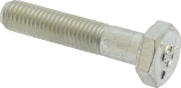 Made in USA - 1/4-28 UNF, 1-1/4" Length Under Head Hex Head Cap Screw - Partially Threaded, Grade 5 Steel, Zinc-Plated Finish, 1/2" Hex - Benchmark Tooling