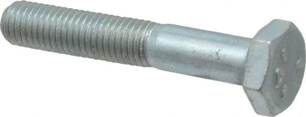 Made in USA - 1/4-28 UNF, 1-1/2" Length Under Head Hex Head Cap Screw - Partially Threaded, Grade 5 Steel, Zinc-Plated Finish, 1/2" Hex - Benchmark Tooling