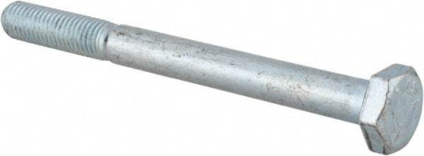 Made in USA - 1/4-28 UNF, 2-3/4" Length Under Head Hex Head Cap Screw - Partially Threaded, Grade 5 Steel, Zinc-Plated Finish, 1/2" Hex - Benchmark Tooling