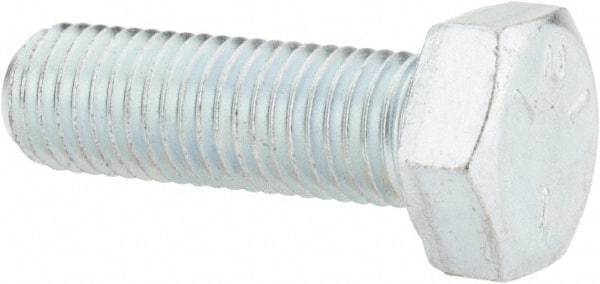 Made in USA - 5/16-24 UNF, 1" Length Under Head Hex Head Cap Screw - Fully Threaded, Grade 5 Steel, Zinc-Plated Finish, 1/2" Hex - Benchmark Tooling