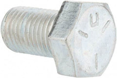 Made in USA - 3/8-24 UNF, 3/4" Length Under Head Hex Head Cap Screw - Fully Threaded, Grade 5 Steel, Zinc-Plated Finish, 9/16" Hex - Benchmark Tooling