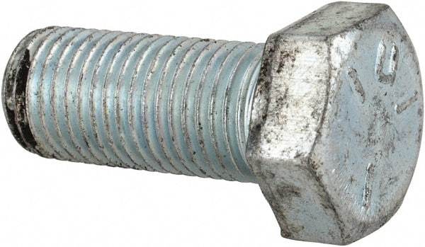 Made in USA - 3/8-24 UNF, 7/8" Length Under Head Hex Head Cap Screw - Fully Threaded, Grade 5 Steel, Zinc-Plated Finish, 9/16" Hex - Benchmark Tooling