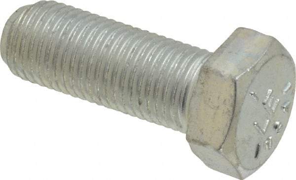 Made in USA - 3/8-24 UNF, 1" Length Under Head Hex Head Cap Screw - Fully Threaded, Grade 5 Steel, Zinc-Plated Finish, 9/16" Hex - Benchmark Tooling