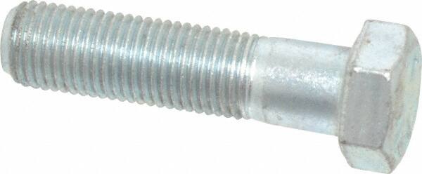 Made in USA - 3/8-24 UNF, 1-1/2" Length Under Head Hex Head Cap Screw - Partially Threaded, Grade 5 Steel, Zinc-Plated Finish, 9/16" Hex - Benchmark Tooling