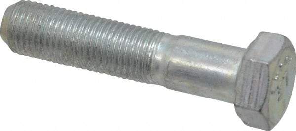 Made in USA - 3/8-24 UNF, 1-3/4" Length Under Head Hex Head Cap Screw - Partially Threaded, Grade 5 Steel, Zinc-Plated Finish, 9/16" Hex - Benchmark Tooling