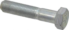 Made in USA - 3/8-24 UNF, 1-3/4" Length Under Head Hex Head Cap Screw - Partially Threaded, Grade 5 Steel, Zinc-Plated Finish, 9/16" Hex - Benchmark Tooling