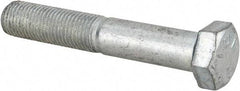 Made in USA - 3/8-24 UNF, 2-1/4" Length Under Head Hex Head Cap Screw - Partially Threaded, Grade 5 Steel, Zinc-Plated Finish, 9/16" Hex - Benchmark Tooling