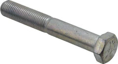 Made in USA - 3/8-24 UNF, 2-1/2" Length Under Head Hex Head Cap Screw - Partially Threaded, Grade 5 Steel, Zinc-Plated Finish, 9/16" Hex - Benchmark Tooling