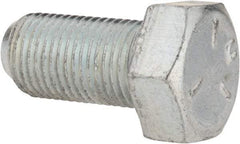 Made in USA - 1/2-20 UNF, 1" Length Under Head Hex Head Cap Screw - Fully Threaded, Grade 5 Steel, Zinc-Plated Finish, 3/4" Hex - Benchmark Tooling
