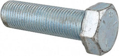 Made in USA - 1/2-20 UNF, 1-3/4" Length Under Head Hex Head Cap Screw - Fully Threaded, Grade 5 Steel, Zinc-Plated Finish, 3/4" Hex - Benchmark Tooling