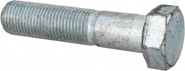 Made in USA - 1/2-20 UNF, 2-1/4" Length Under Head Hex Head Cap Screw - Partially Threaded, Grade 5 Steel, Zinc-Plated Finish, 3/4" Hex - Benchmark Tooling