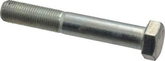 Made in USA - 1/2-20 UNF, 3-1/4" Length Under Head Hex Head Cap Screw - Partially Threaded, Grade 5 Steel, Zinc-Plated Finish, 3/4" Hex - Benchmark Tooling