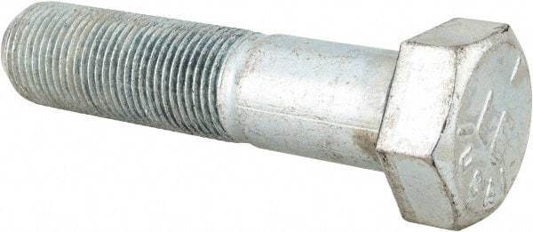 Made in USA - 3/4-16 UNF, 3-1/4" Length Under Head Hex Head Cap Screw - Partially Threaded, Grade 5 Steel, Zinc-Plated Finish, 1-1/8" Hex - Benchmark Tooling