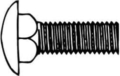 Value Collection - 5/16-18 UNC 1-1/2" Length Under Head, Standard Square Neck, Carriage Bolt - 1006-1050 Steel, Galvanized Zinc-Plated Finish - Benchmark Tooling