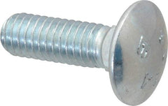 Value Collection - 5/16-18 UNC 1" Length Under Head, Standard Square Neck, Carriage Bolt - Grade 2 Steel, Zinc-Plated Finish - Benchmark Tooling