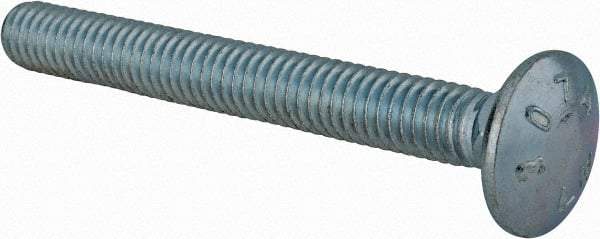 Value Collection - 5/16-18 UNC 2-3/4" Length Under Head, Standard Square Neck, Carriage Bolt - Grade 2 Steel, Zinc-Plated Finish - Benchmark Tooling