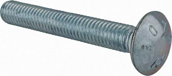 Value Collection - 3/8-16 UNC 2-3/4" Length Under Head, Standard Square Neck, Carriage Bolt - Grade 2 Steel, Zinc-Plated Finish - Benchmark Tooling