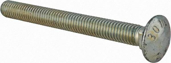 Value Collection - 3/8-16 UNC 3-3/4" Length Under Head, Standard Square Neck, Carriage Bolt - Grade 2 Steel, Zinc-Plated Finish - Benchmark Tooling