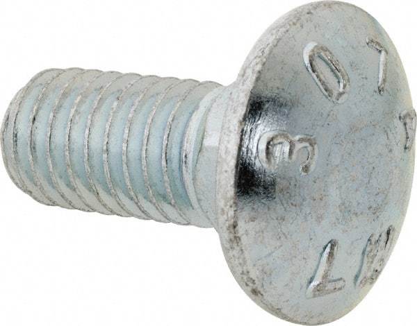 Value Collection - 7/16-14 UNC 1" Length Under Head, Standard Square Neck, Carriage Bolt - Grade 2 Steel, Zinc-Plated Finish - Benchmark Tooling