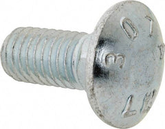 Value Collection - 7/16-14 UNC 1" Length Under Head, Standard Square Neck, Carriage Bolt - Grade 2 Steel, Zinc-Plated Finish - Benchmark Tooling