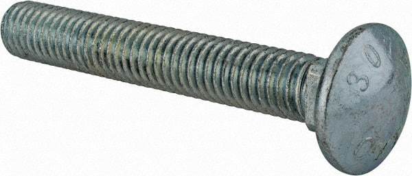 Value Collection - 7/16-14 UNC 3" Length Under Head, Standard Square Neck, Carriage Bolt - Grade 2 Steel, Zinc-Plated Finish - Benchmark Tooling