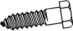 Value Collection - 1/2" Screw, 16" Length Under Head, Steel, Hex Head Lag Screw - Zinc Plated, Grade 2 - Benchmark Tooling