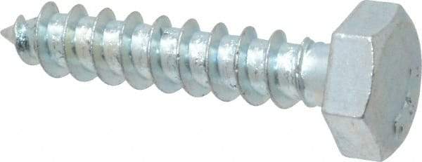 Value Collection - 1/4" Screw, 1-1/4" Length Under Head, Steel, Hex Head Lag Screw - Zinc Plated, Grade 2 - Benchmark Tooling