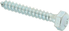 Value Collection - 1/4" Screw, 1-3/4" Length Under Head, Steel, Hex Head Lag Screw - Zinc Plated, Grade 2 - Benchmark Tooling