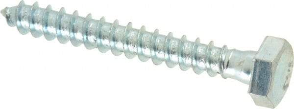 Value Collection - 1/4" Screw, 2" Length Under Head, Steel, Hex Head Lag Screw - Zinc Plated, Grade 2 - Benchmark Tooling