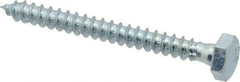 Value Collection - 1/4" Screw, 2-1/2" Length Under Head, Steel, Hex Head Lag Screw - Zinc Plated, Grade 2 - Benchmark Tooling