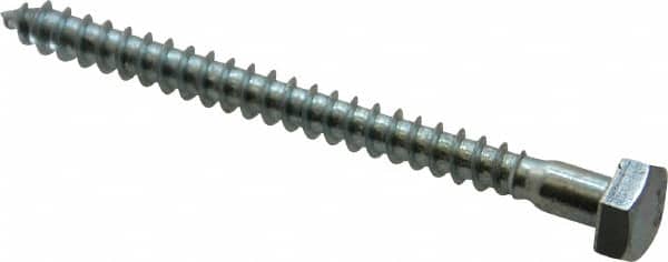 Value Collection - 1/4" Screw, 3" Length Under Head, Steel, Hex Head Lag Screw - Zinc Plated, Grade 2 - Benchmark Tooling