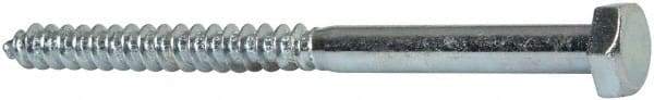 Value Collection - 1/4" Screw, 3-1/2" Length Under Head, Steel, Hex Head Lag Screw - Zinc Plated, Grade 2 - Benchmark Tooling
