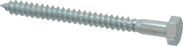 Value Collection - 5/16" Screw, 3-1/2" Length Under Head, Steel, Hex Head Lag Screw - Zinc Plated, Grade 2 - Benchmark Tooling