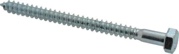 Value Collection - 5/16" Screw, 4" Length Under Head, Steel, Hex Head Lag Screw - Zinc Plated, Grade 2 - Benchmark Tooling