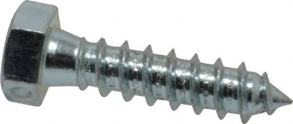 Value Collection - 3/8" Screw, 1-1/2" Length Under Head, Steel, Hex Head Lag Screw - Zinc Plated, Grade 2 - Benchmark Tooling