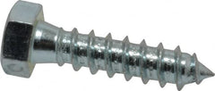 Value Collection - 3/8" Screw, 1-1/2" Length Under Head, Steel, Hex Head Lag Screw - Zinc Plated, Grade 2 - Benchmark Tooling