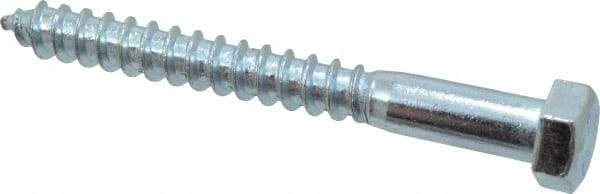 Value Collection - 3/8" Screw, 3-1/2" Length Under Head, Steel, Hex Head Lag Screw - Zinc Plated, Grade 2 - Benchmark Tooling