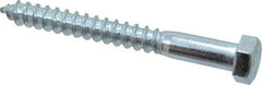 Value Collection - 3/8" Screw, 3-1/2" Length Under Head, Steel, Hex Head Lag Screw - Zinc Plated, Grade 2 - Benchmark Tooling