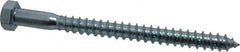 Value Collection - 3/8" Screw, 4-1/2" Length Under Head, Steel, Hex Head Lag Screw - Zinc Plated, Grade 2 - Benchmark Tooling
