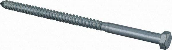 Value Collection - 3/8" Screw, 7" Length Under Head, Steel, Hex Head Lag Screw - Zinc Plated, Grade 2 - Benchmark Tooling