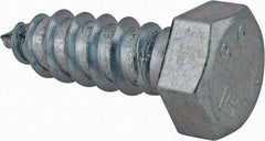 Value Collection - 1/2" Screw, 1-1/2" Length Under Head, Steel, Hex Head Lag Screw - Zinc Plated, Grade 2 - Benchmark Tooling