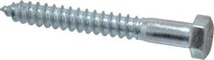Value Collection - 1/2" Screw, 4" Length Under Head, Steel, Hex Head Lag Screw - Zinc Plated, Grade 2 - Benchmark Tooling