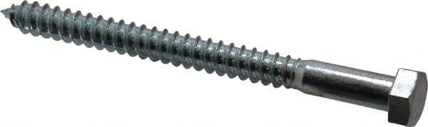 Value Collection - 1/2" Screw, 6" Length Under Head, Steel, Hex Head Lag Screw - Zinc Plated, Grade 2 - Benchmark Tooling