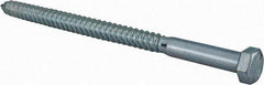 Value Collection - 1/2" Screw, 8" Length Under Head, Steel, Hex Head Lag Screw - Zinc Plated, Grade 2 - Benchmark Tooling