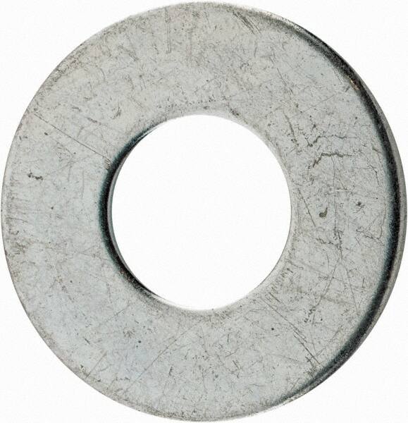Value Collection - 3/8" Screw, Steel USS Flat Washer - 7/16" ID x 1" OD, 5/64" Thick, Zinc-Plated Finish - Benchmark Tooling
